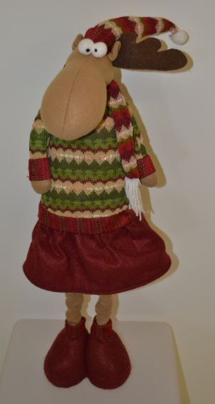 Noleggio Pupazzi natalizi: Cervo rosso e verde h. 85 cm a Milano Pupazzi natalizi: Cervo rosso e verde h. 85 cm