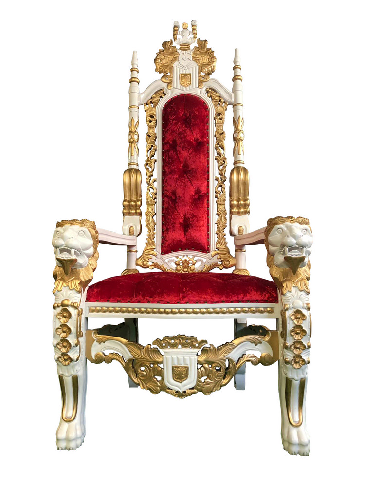 Noleggio Trono Imperiale bianco rosso e oro a Milano Trono Imperiale bianco rosso e oro